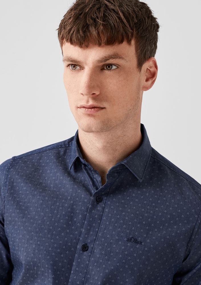s.Oliver Webware-Hemd 03899215241 S | 58A1 indigo blu | 
