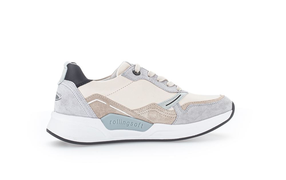 Gabor rollingsoft Damen Sneaker low Leder Wechselfußbett multicolour beige S13 26.956.60 