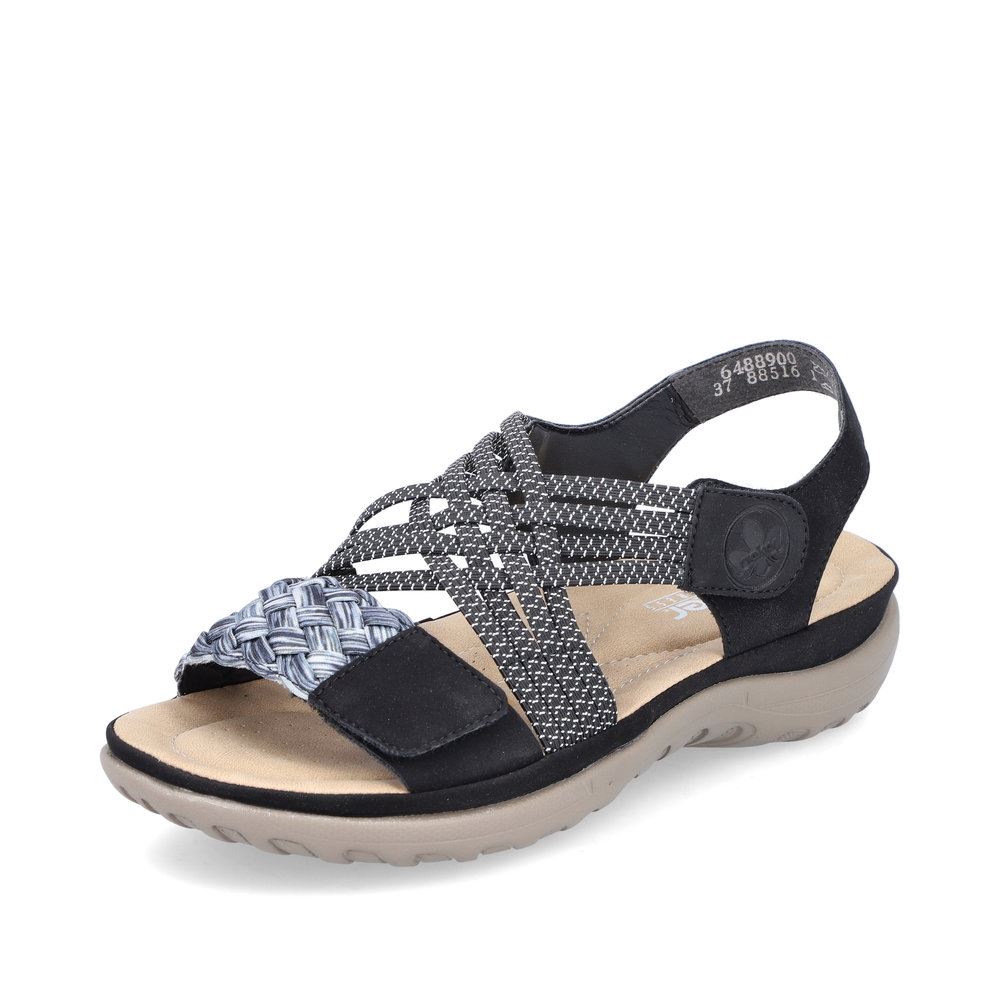 Rieker Damen Riemchensandalen nachtschwarz S13 64889-00 39 | schwarz/schwarz | F