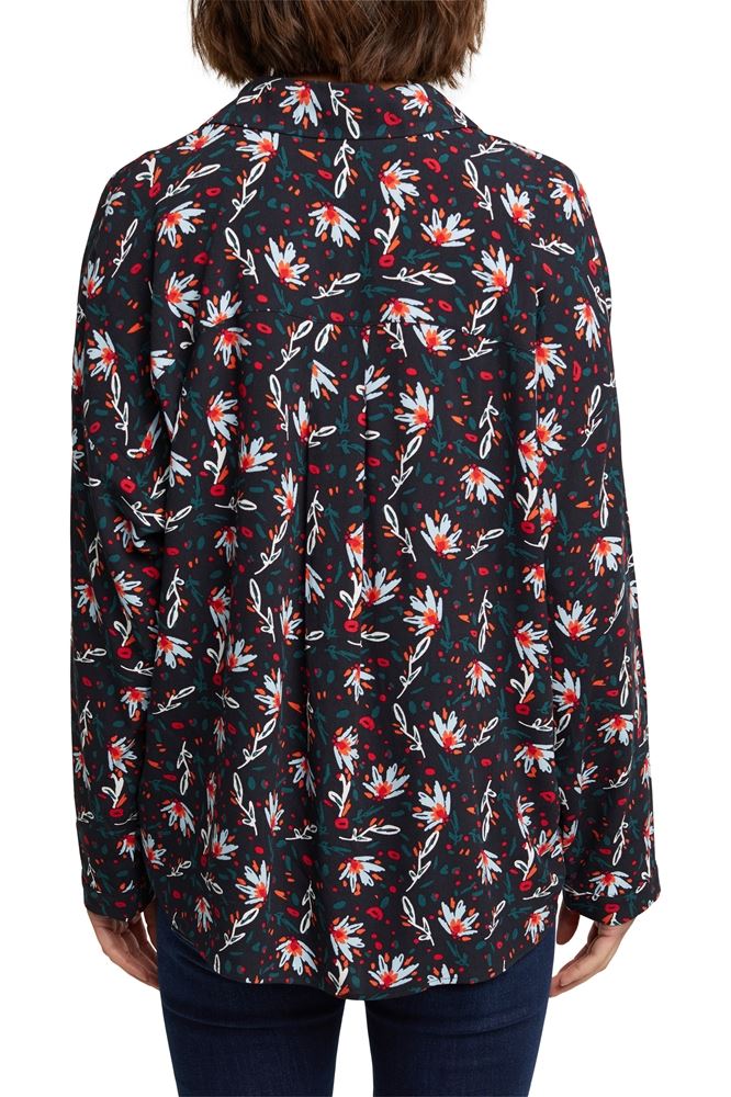 EDC Bluse Schlupf Blumen100CC1F306 XS | C003 BLACK 3 | 