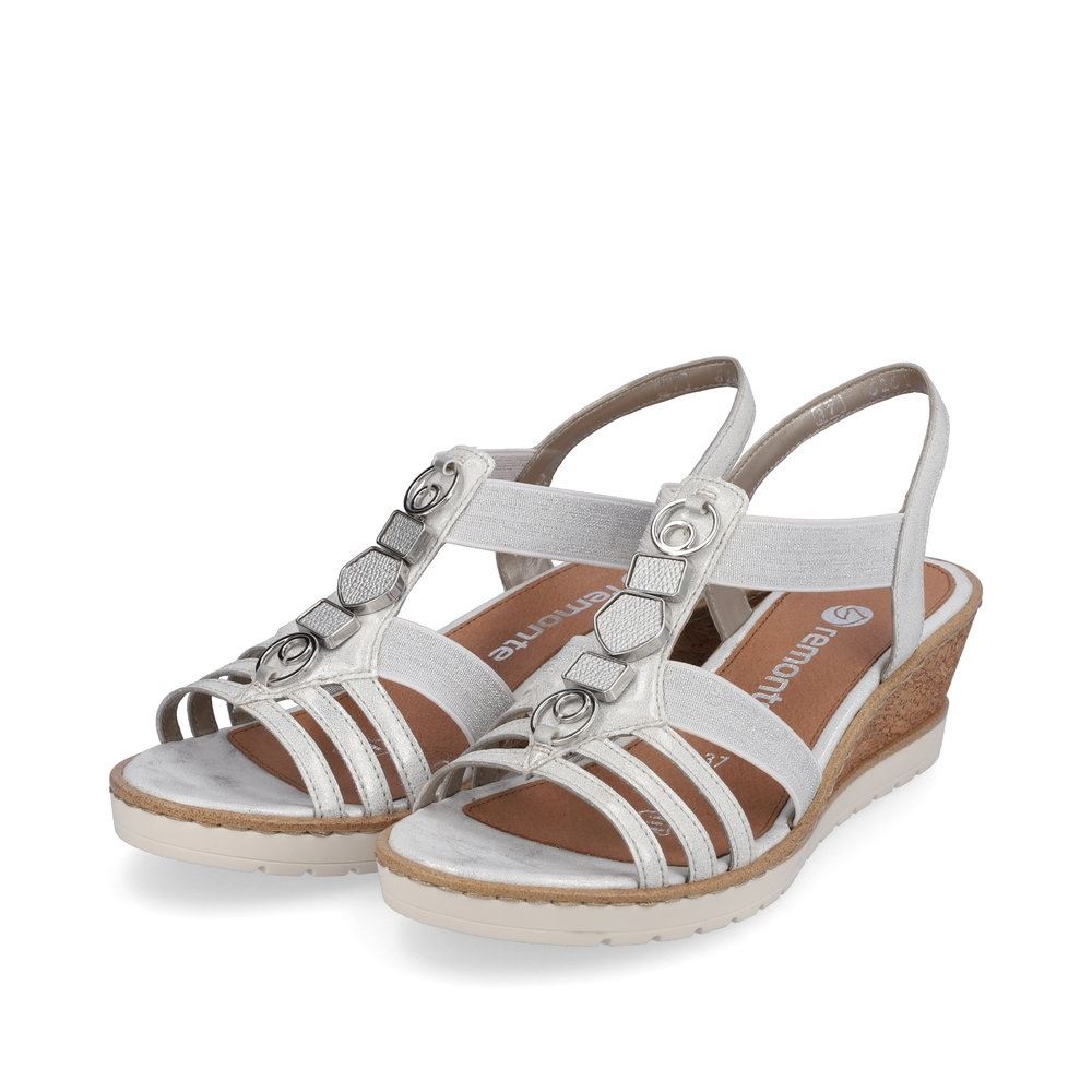 Remonte Keilsandalette weiß Schlupfsandalette S13 R6264-80 