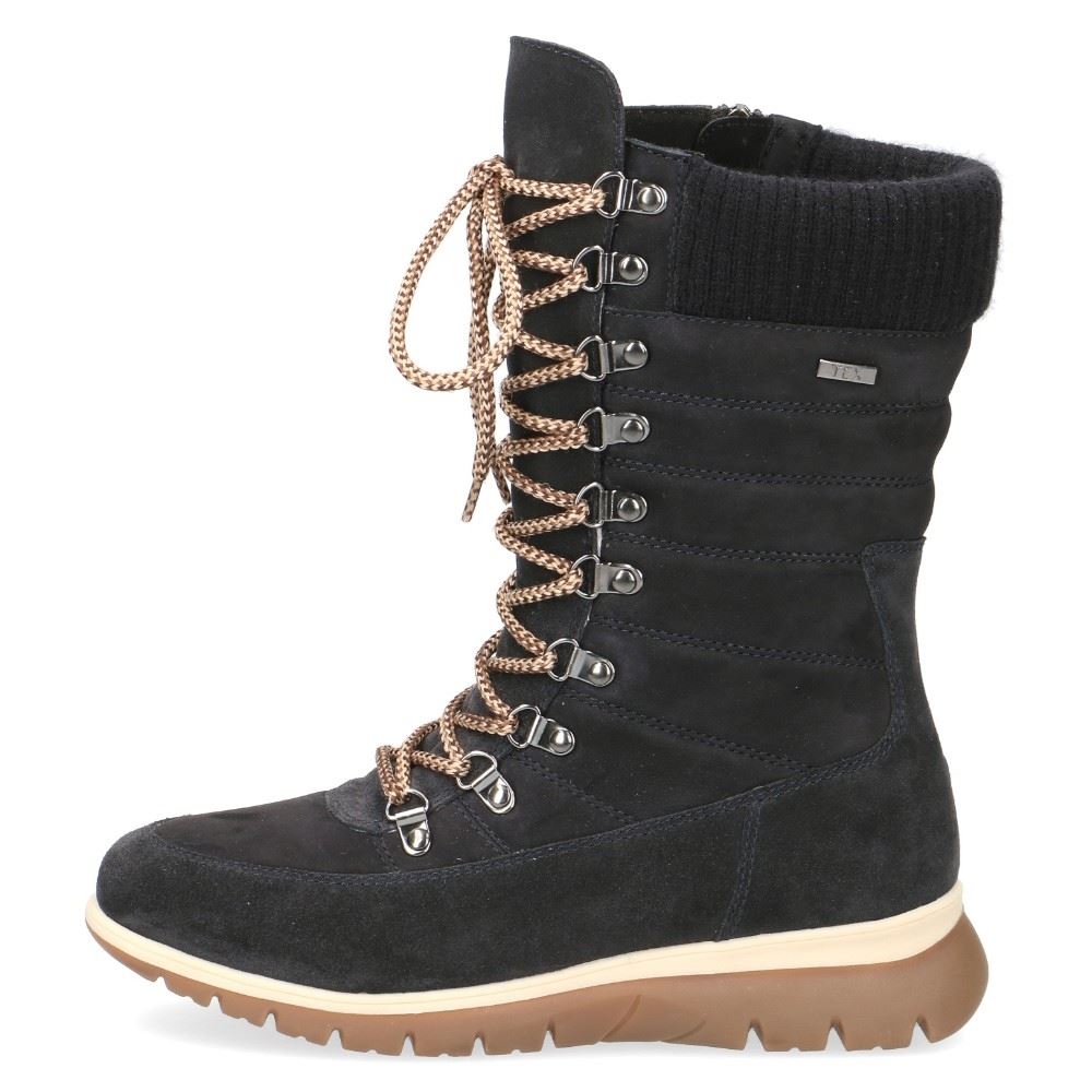 Caprice Leder Schnürstiefel warm mit Reißverschluss 9-9-26219-23 