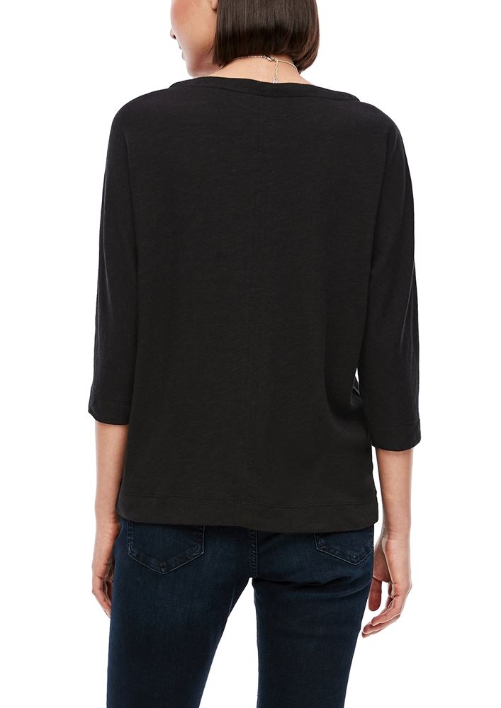 s.Oliver Jersey-Shirt Damen schwarz S21 2040829 