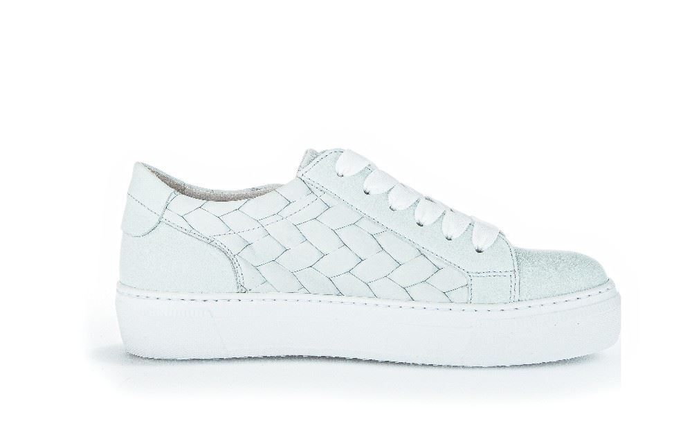 Gabor Sneaker low Leder Flechtoptik Wechselfußbett blau S12 83.324.26 