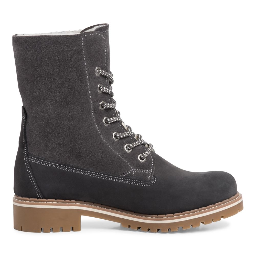 Tamaris Schnürboots Schnürstiefelette Leder DUOtex- Membran Wolle grau S22  1-1-26443-29 
