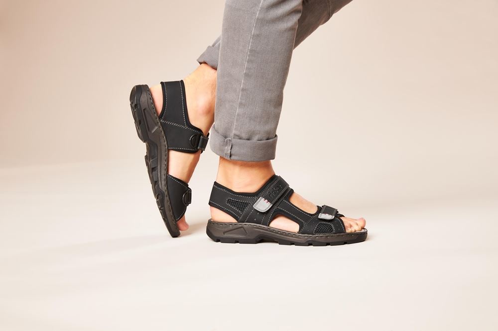 Rieker Sandale Trekking Klettverschluss schwarz 26156-02 
