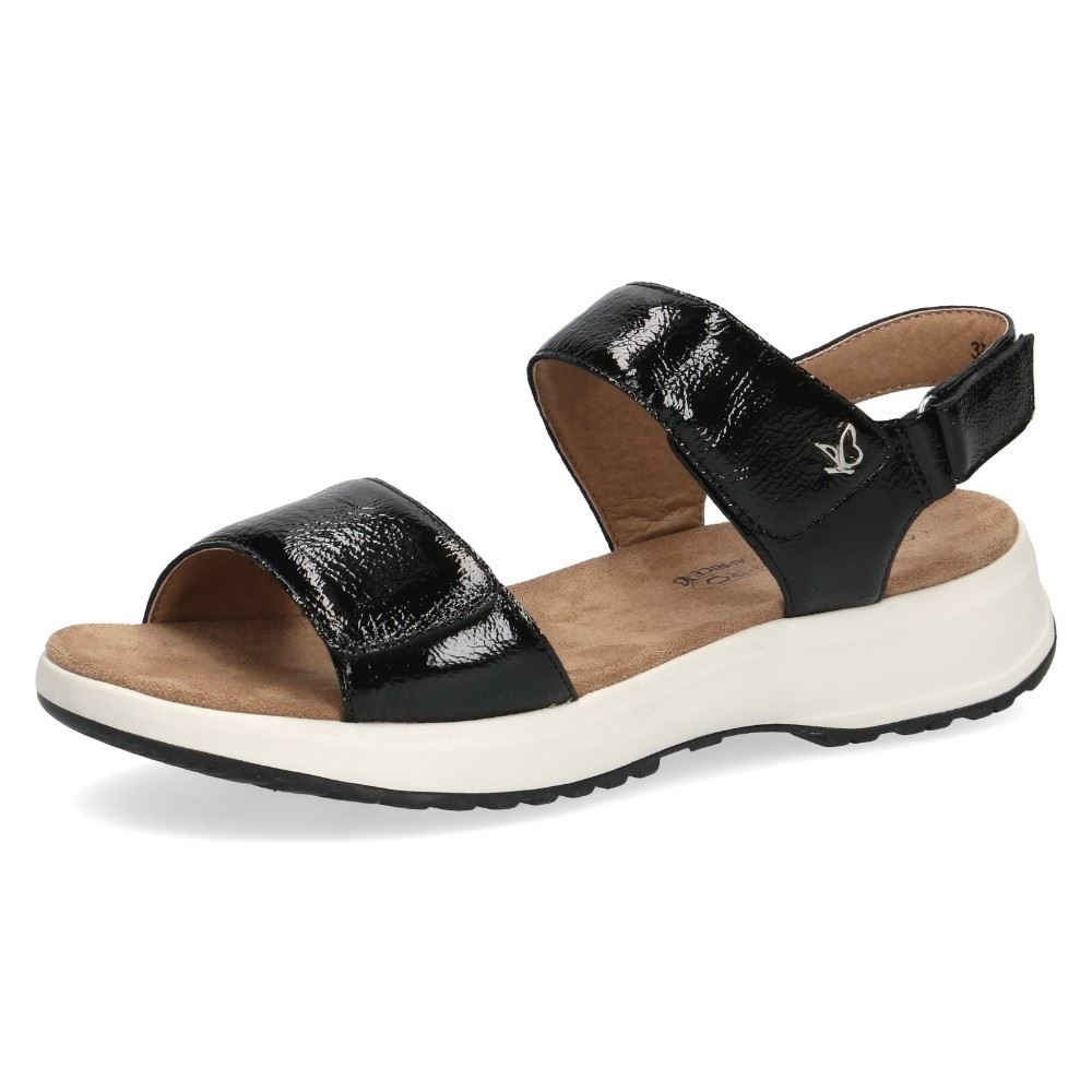 Caprice Sandale Leder Plateau Klettverschluss schwarz 9-9-28716-28 