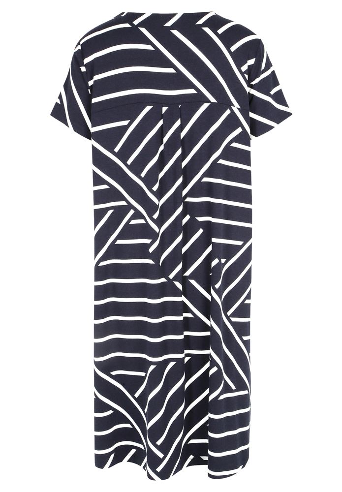 Betty Barclay Sommerkleid grafischer Print überschnittener Ärmel blau S13 13801406 
