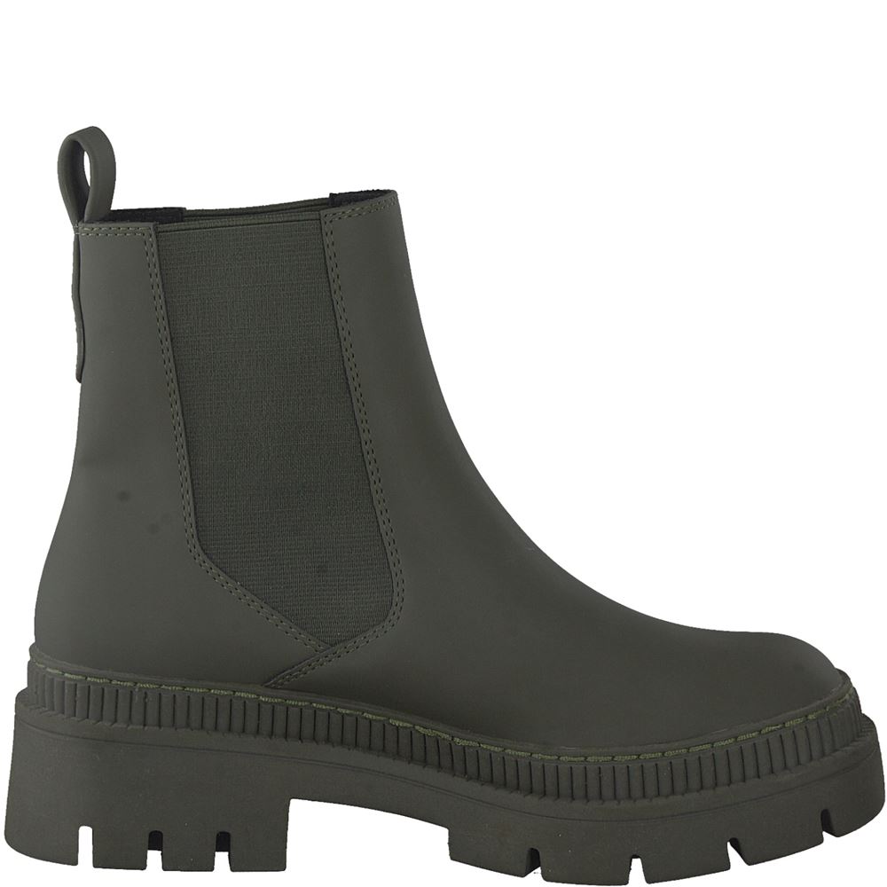 Marco Tozzi Chelsea- Boots Feel me Fußbett grün S22  2-2-25822-29 41 | 711 KHAKI RUBBE | 