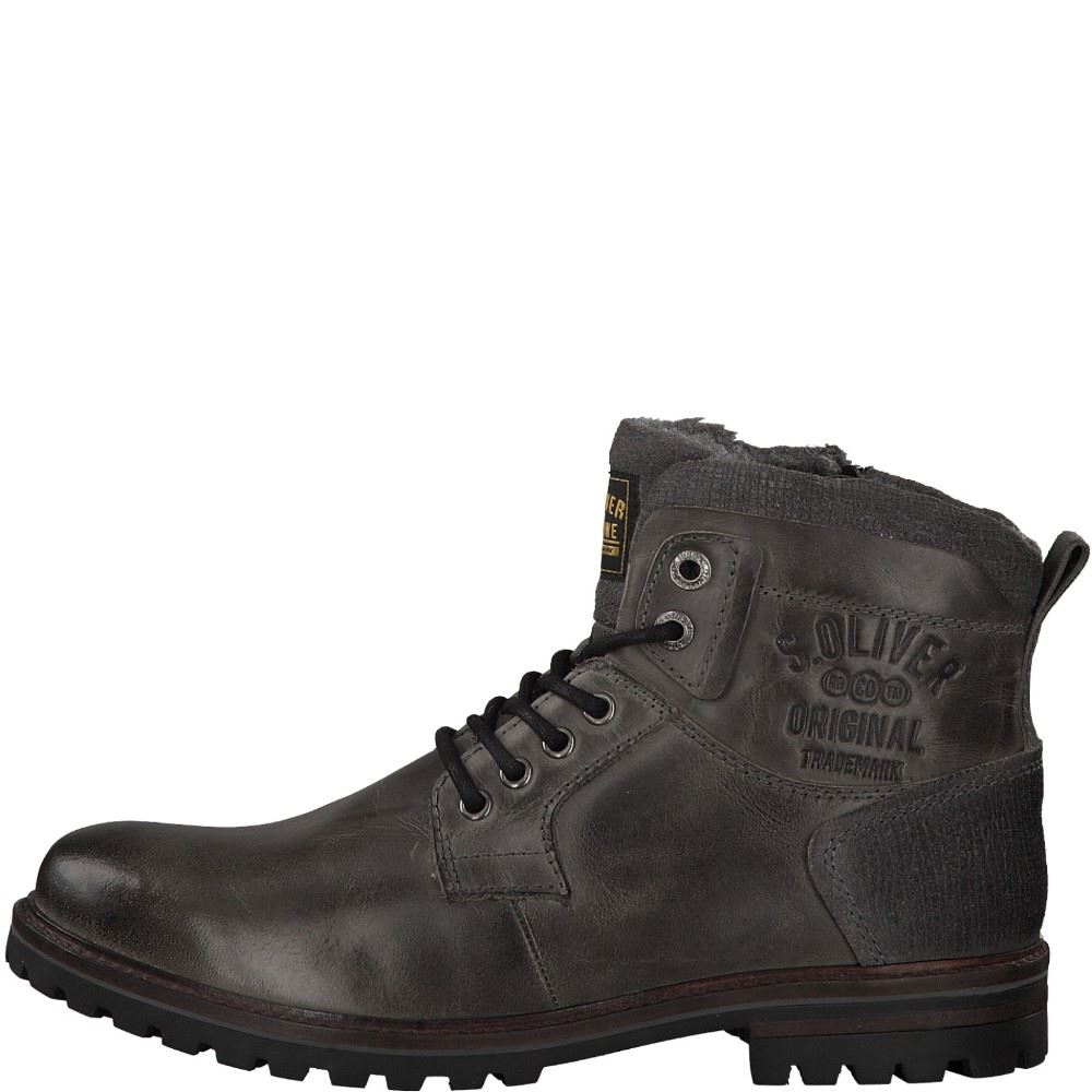 s.Oliver Herren Leder-Boot 5-5-16212-33 40 | 212 DARK GREY | 