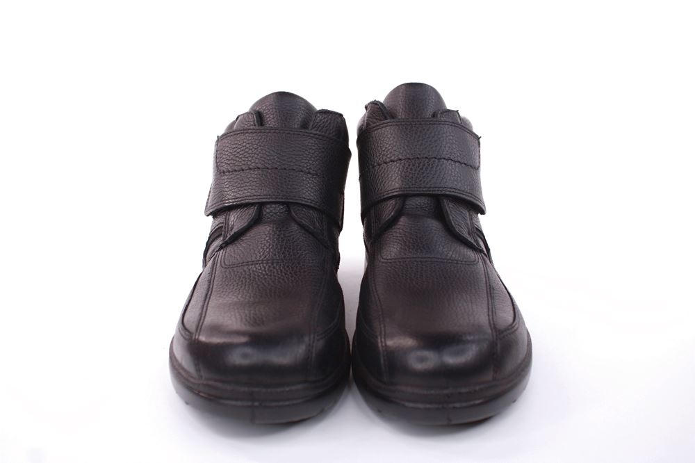Jomos Herren Stiefelette Leder Lammfell Klettverschluss Comfortwweite H schwarz S22 464503 44 | 000 schwarz | 
