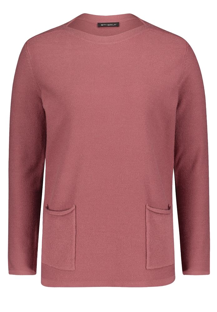 Betty Barclay Strickpullover U- Boot Ausschnitt aufgesetzten Taschen grau, rot,blau S22 57951026 36 | 8039 Pacific Co | 