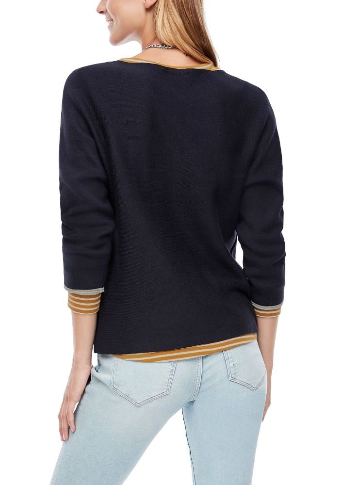 s.Oliver Pullover 3/4 Arm U - Boot Noos blau 2043096 