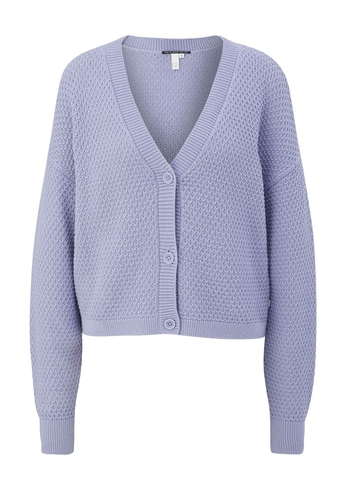 QS desinged by Strickcardigan V- Ausschnitt Knopfleiste rosa,lila, schwarz S22 2125126 XS | 2068 ORANGE | 