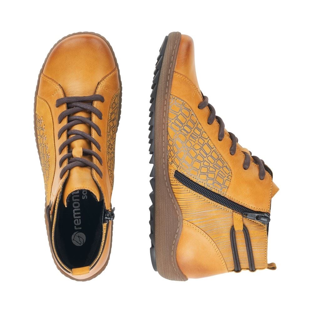 Remonte Schnürstiefel Reißverschluss Wechselfußbett gelb S21 R1499-68 