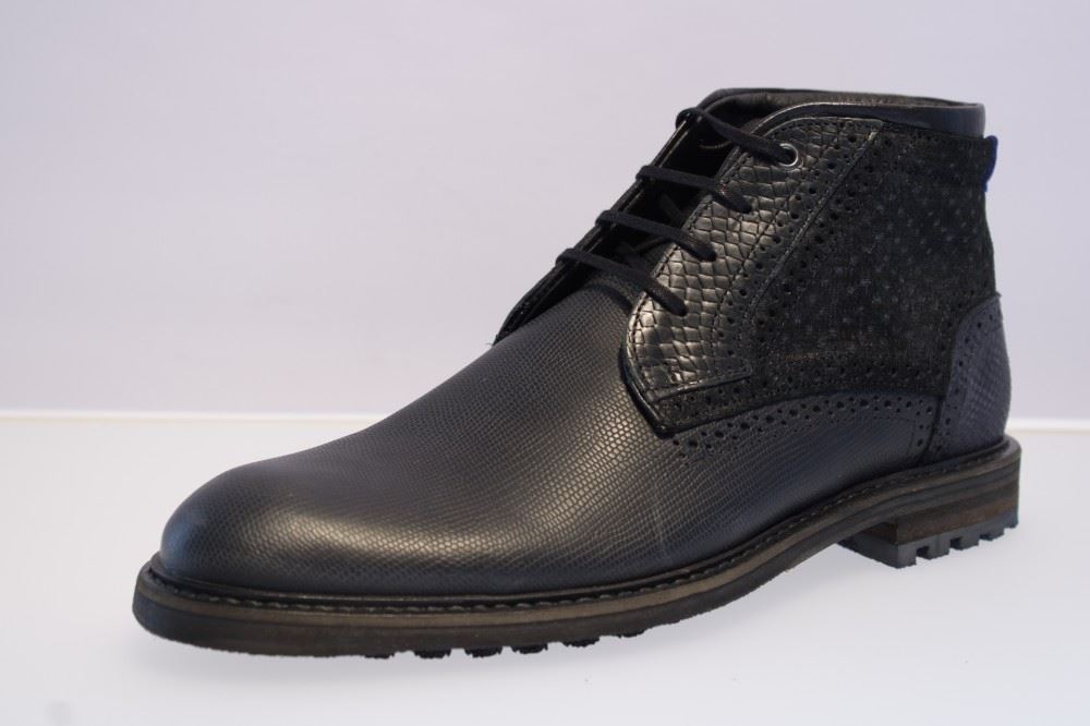 Floris van Bommel Schnürschuh 10978 8 | 03 black snake | 