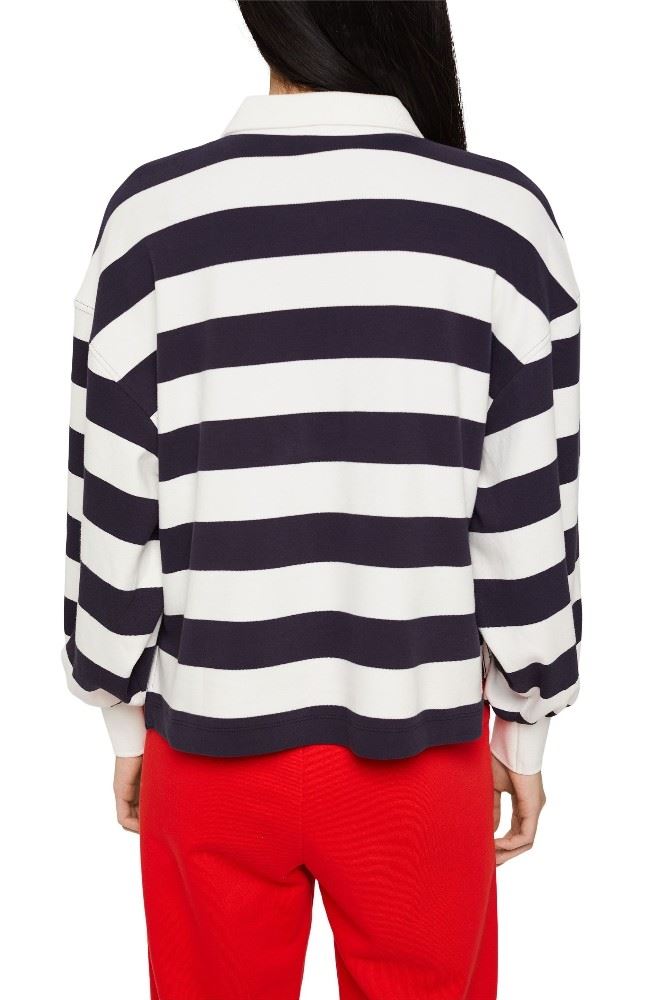 EDC Sweatshirt mit Polokragen aus 100% Baumwolle 022CC1J309 