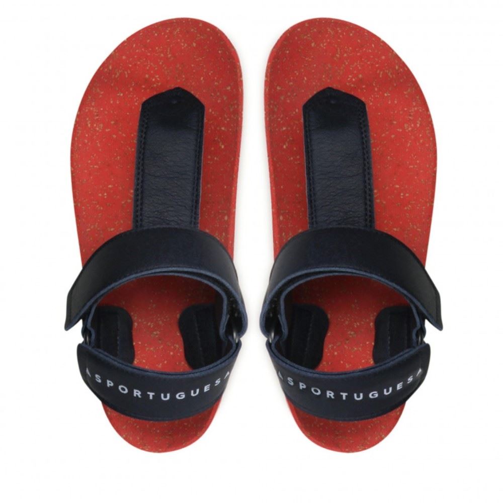 ASPORTUGUESAS Zehenstegsandale Kork nachhaltig kautschuk P018077011 39 | navy/red | 
