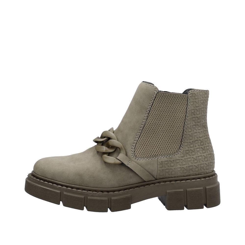Rieker Antistress Damen Chelsea- Boots Kettendetail grün S23 M3873-52 
