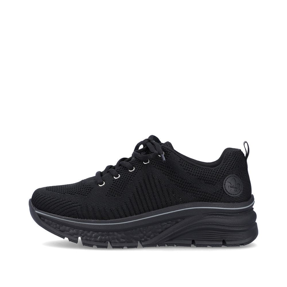 Rieker Antistress Damen Schnürschuh Sneaker Plateausohle Wechselfußbett schwarz S13 48022-00 
