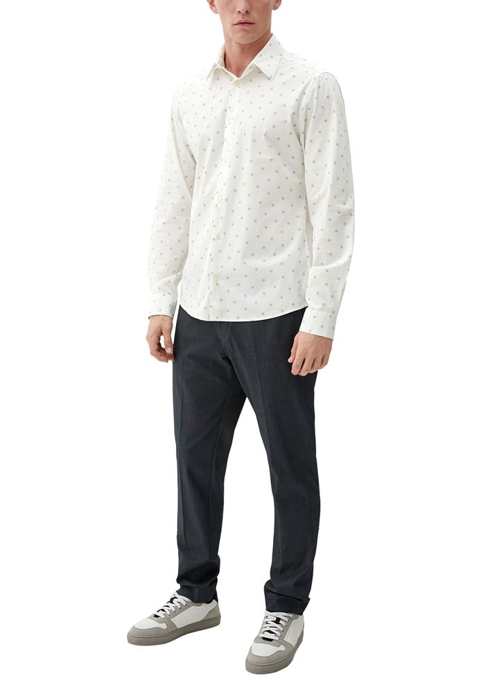 s.Oliver Hemd mit Allovermuster S22 2125763 M | 01A4 WHITE | 