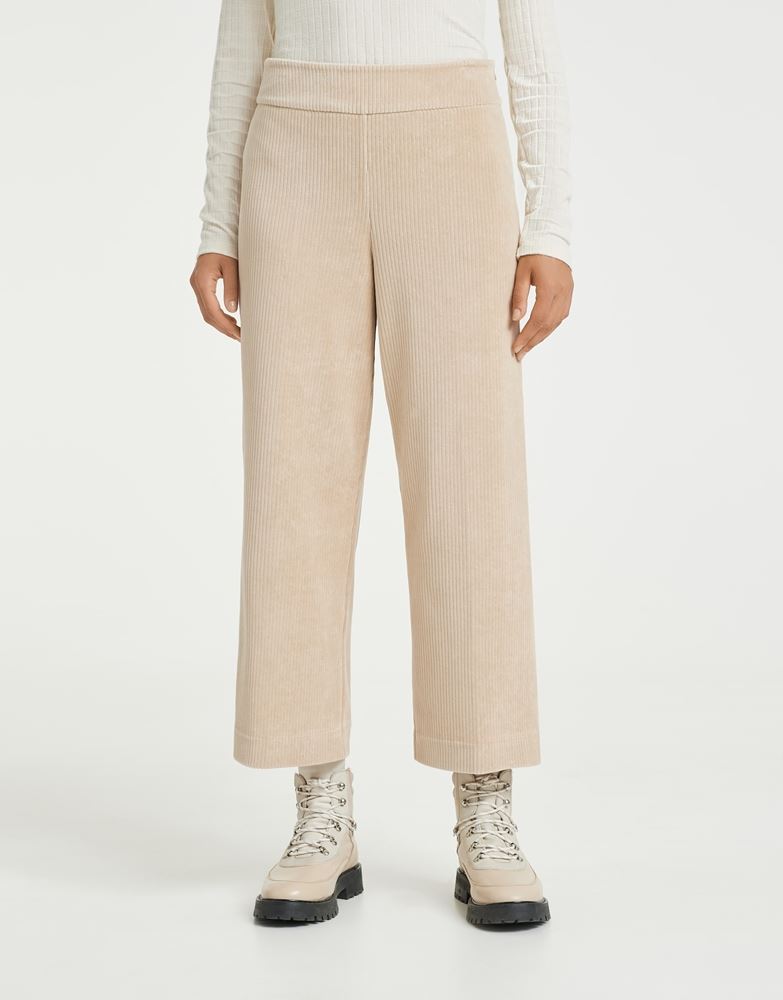 OPUS Hose Culotte Misha corduroy Cord Reißverschluss beige S22 241765954100 42 | 2088 macadamia | 