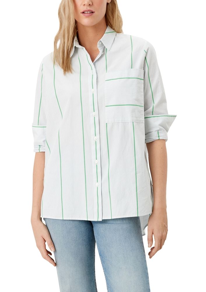 s.Oliver Bluse legere gestreift weiß S12  2110400 L | Light Blue Stri | 
