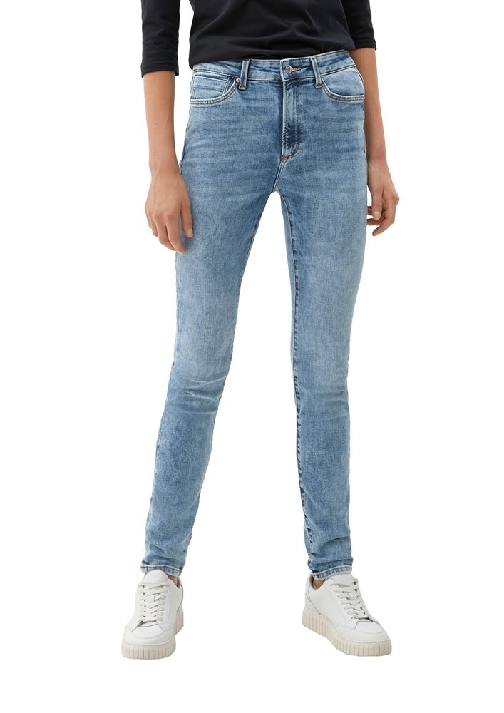 s.Oliver Damen Izabell Skinny- Jeans 7/8 Länge blau S22 2120618 34 | 54Z4 BLUE | L28