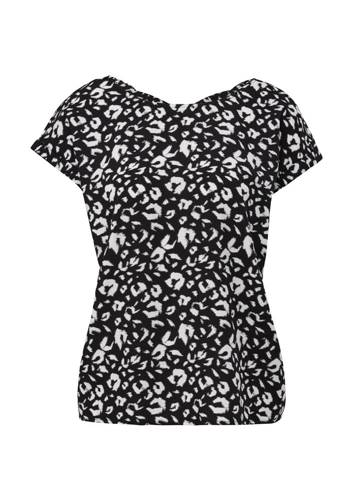 s.Oliver Viskosebluse mit Rückenausschnitt schwarz, weiß S13  2132617 