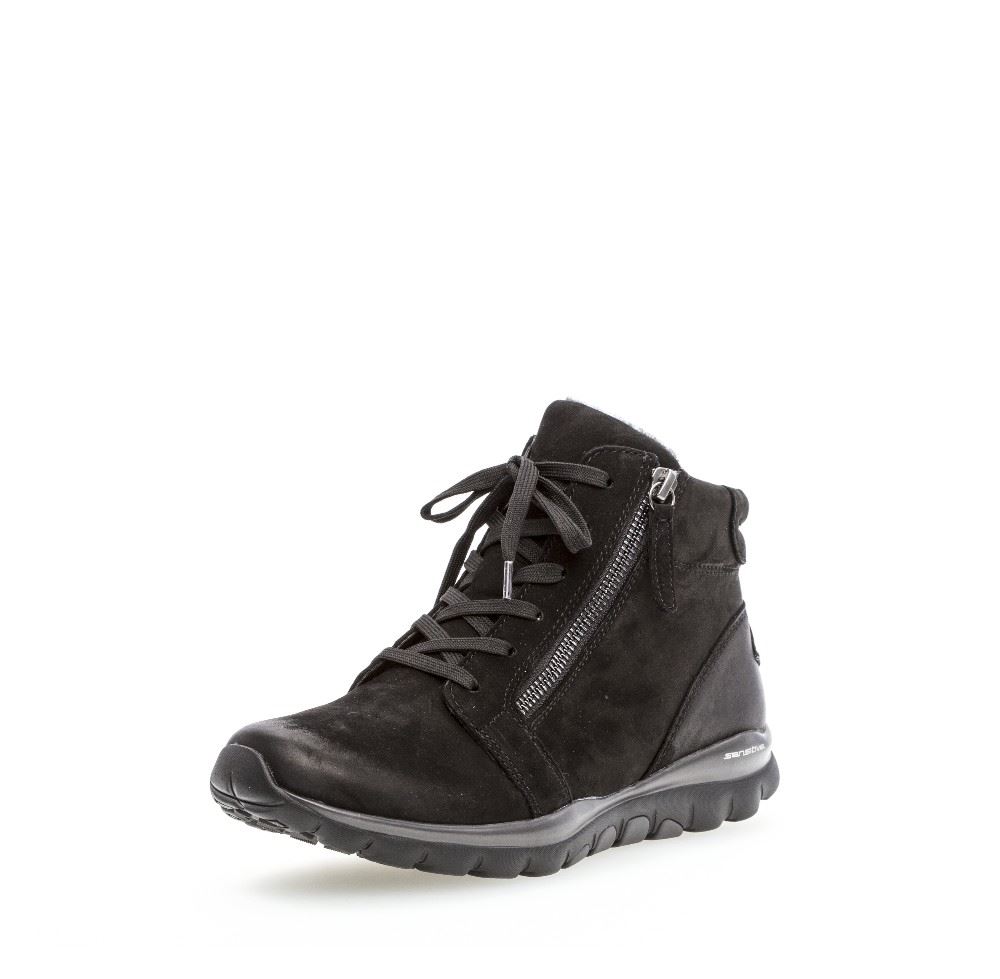 Gabor rollingsoft Schnürstiefelette schwarz S21 76.868.47 