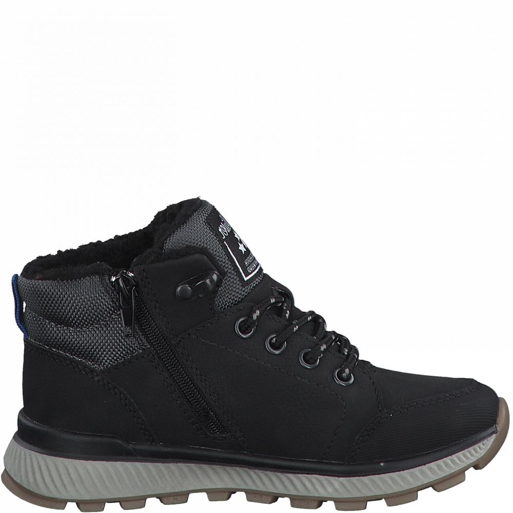 s.Oliver Kinder  Jungen Schnürschuh Halbhoch TEX- Membran schwarz S21 5-5-45100-27 33 | 098 BLACK COMB. | 