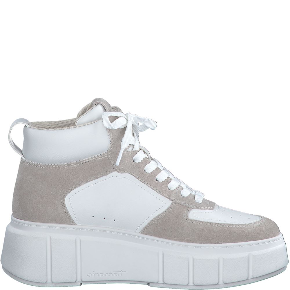 Tamaris Sneaker High Plateau- Sohle Materialmix weiß S23 1-25213-41 
