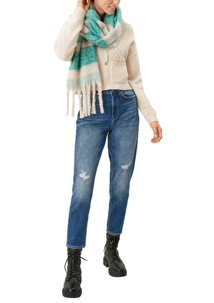 QS designed by Jeans Mom Fit Relaxed blau S12 2105913 34 | 57Z4 dark blue | 