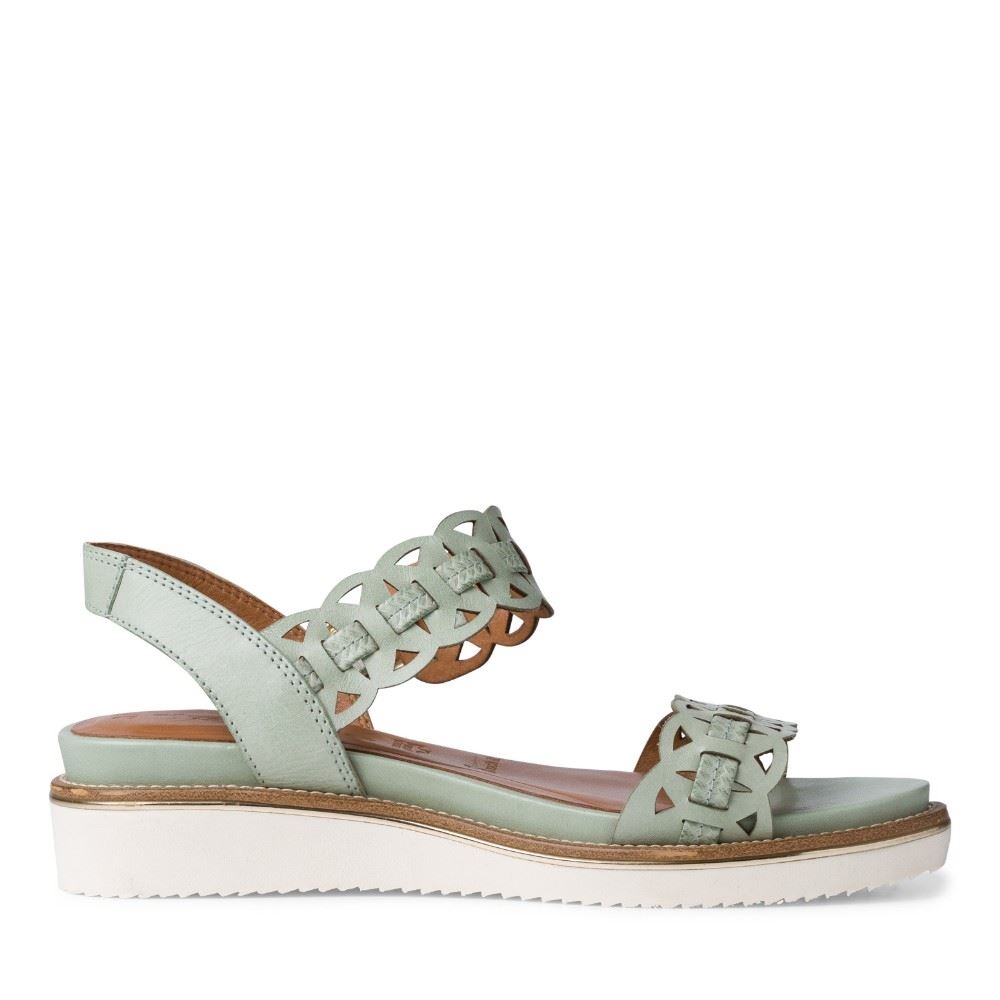 Tamaris Sandalette TOUCHit Fußbett Keilabsatz grün S12  1-1-28223-28 41 | 760 MINT | 