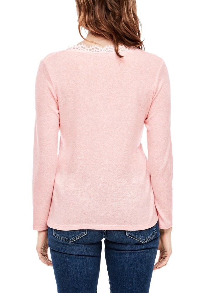 s.Oliver Shirt Langarm Spitze Melange 05912316893 1277045 44 | 42W0 dusty rose | 