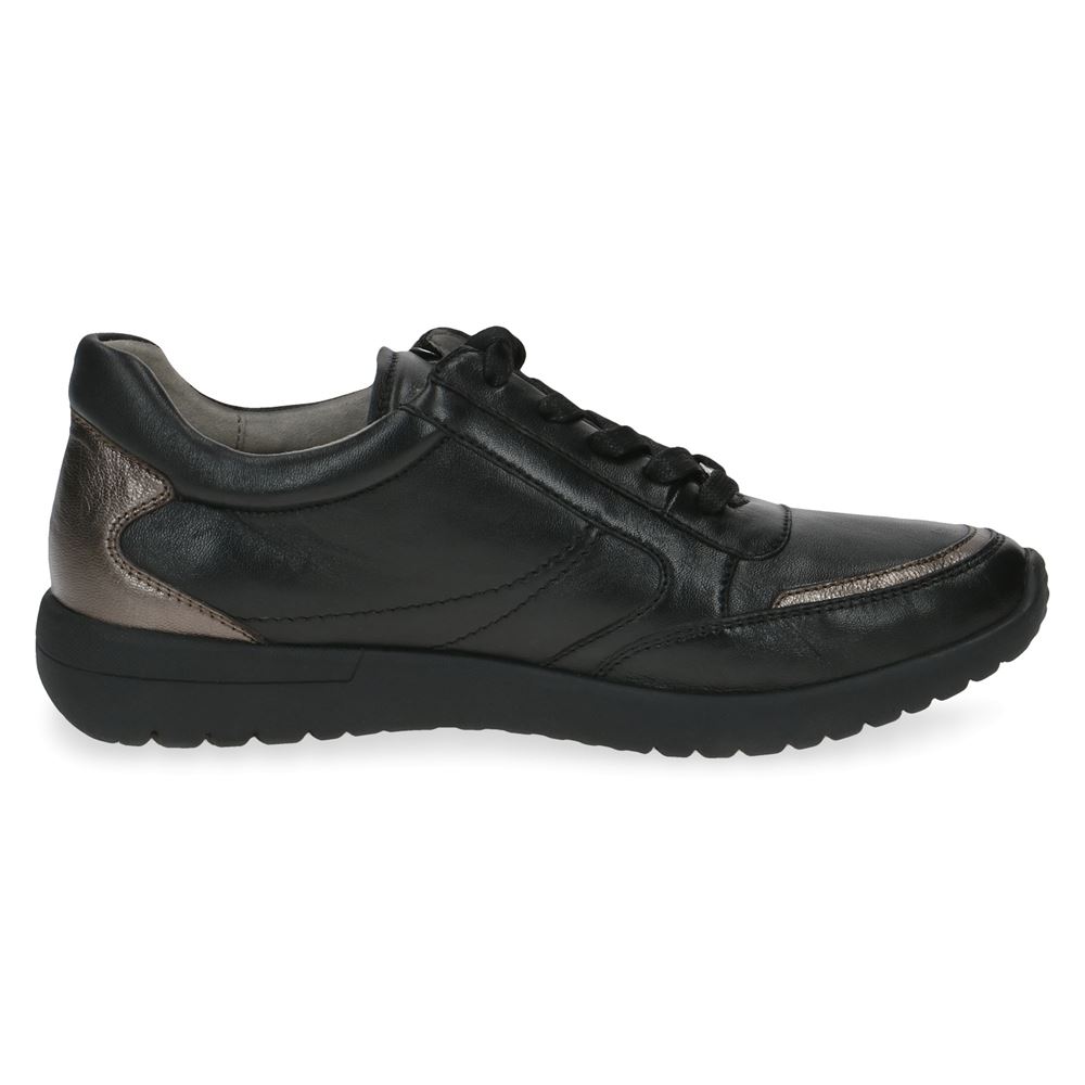 Caprice walking on Air Damen Sneaker Leder Wechselfußbett AIRMOTION schwarz S13 9-9-23765-20 