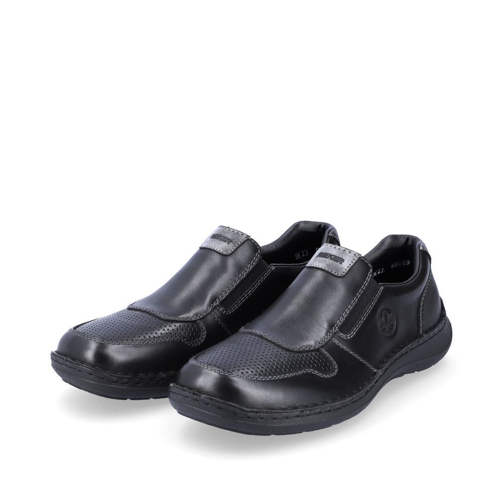 Rieker Herren Slipper  Leder schwarz  S13  03069-00 