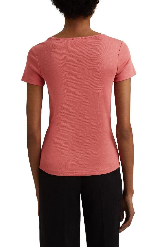 EDC Basic T- Shirt V-Neck 041CC1K305 XS | C645 CORAL | 