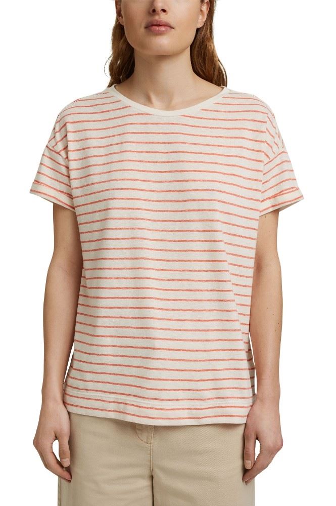 ESPRIT T- Shirt organic cotton 041EE1K364 L | E635 ORANGE RED | 
