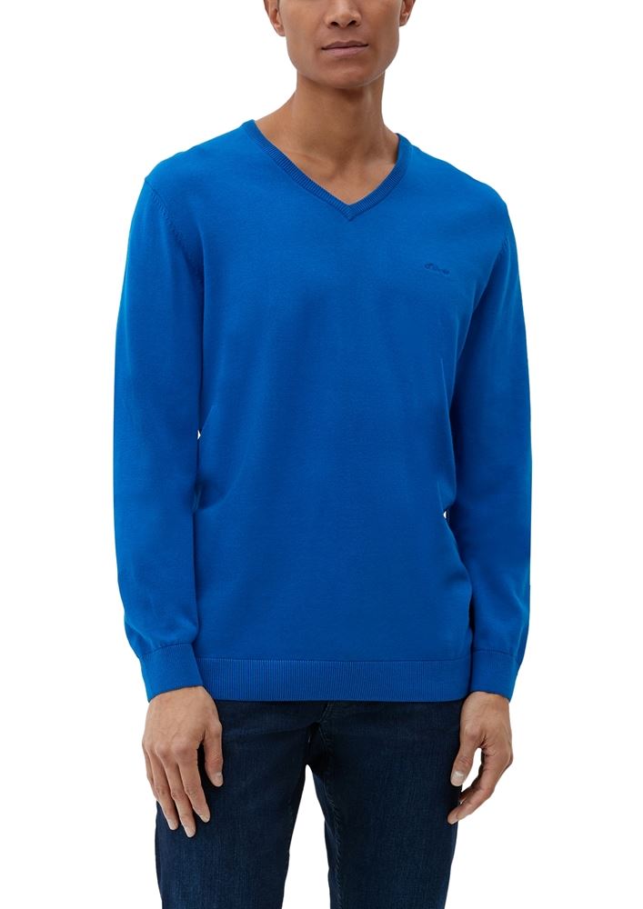 s.Oliver Feinstrick-Pullover mit Stickerei S22 2124548 XL | 5621 BLUE | 