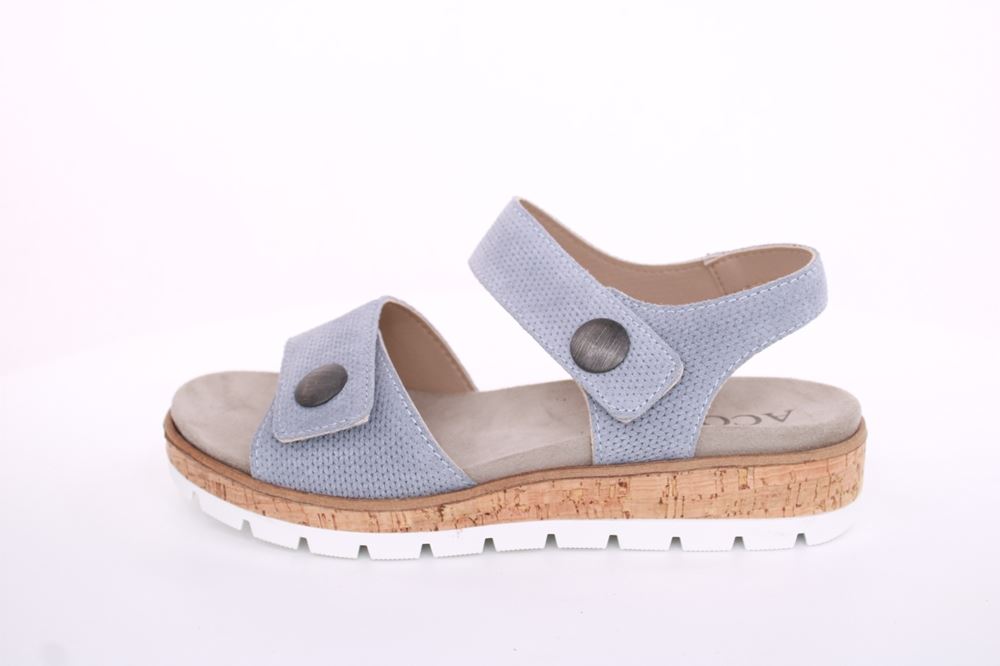 Aco Sandalette Mia 24 Leder Klettverschluss Wechselfußbett  blau S13  545/8194 