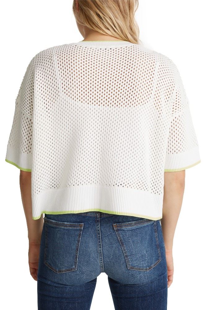 EDC Pullover Lochmuster weiß 040CC1I301 L | C110 OFF WHITE | 