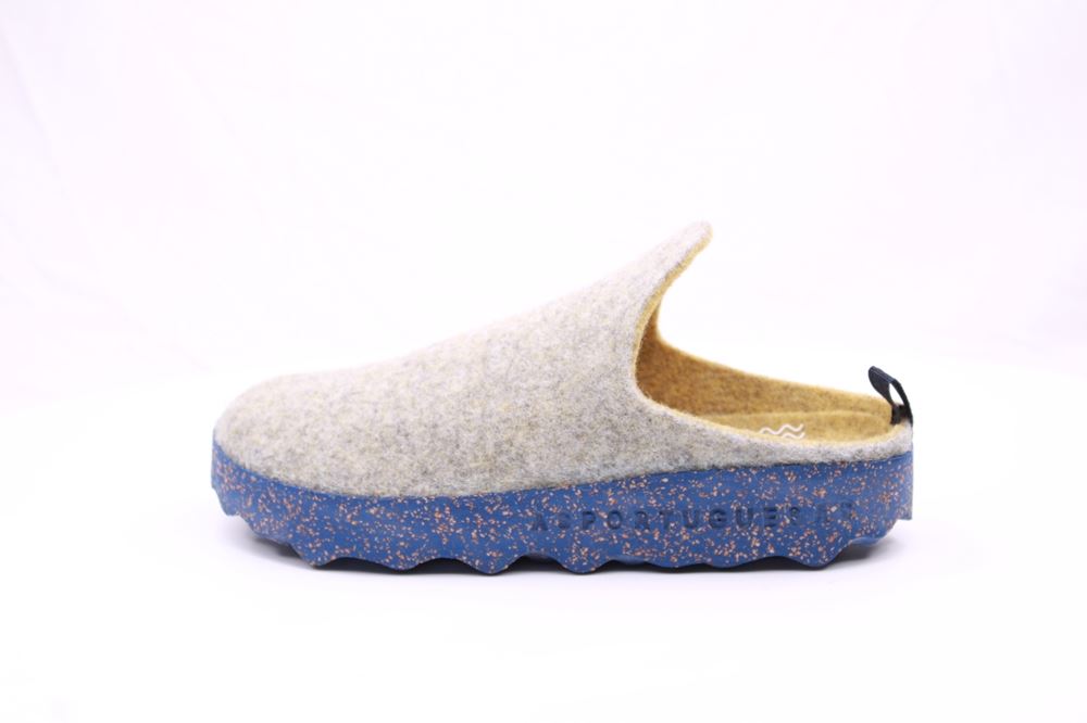 Asportuguesas Damen Pantolette Wolle vegan Kork nachhaltig grau S21 P018023037 38 | grey yellow | 
