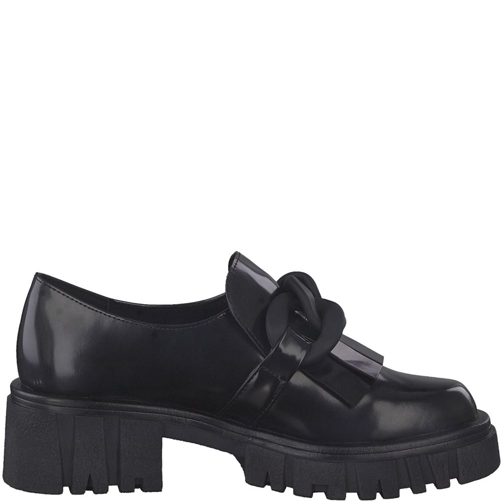 MARCO TOZZI Slipper Loafer Kettendetail  schwarz S22  2-2-24706-29 