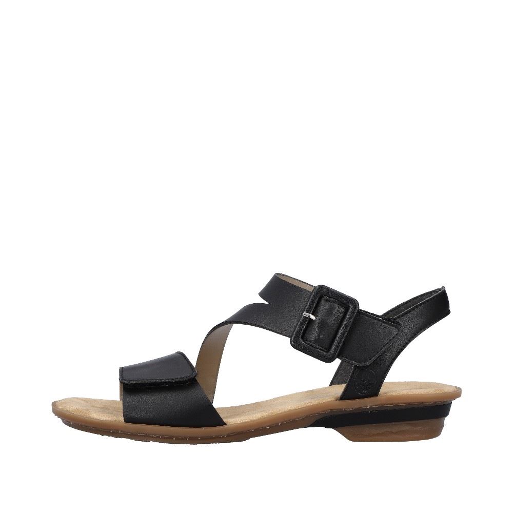 Rieker Antistress Sandalette Riemchen Klettverschluss schwarz S12 63460-00 