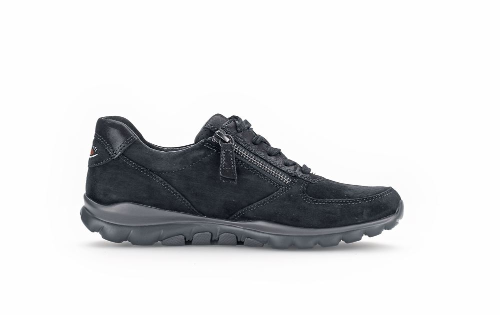 Gabor rollingsoft Sneaker low Rauleder Wechselfußbett blau S23 36.968.26 