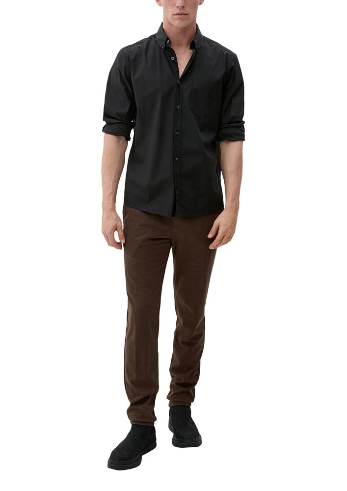 s.Oliver Hemd aus Baumwollstretch grau S22  2125760 M | 9999 GREY/BLACK | 