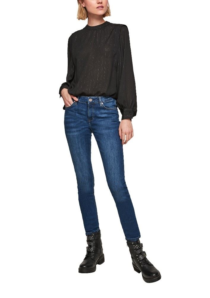 QS designed by Skinny: Super Skinny leg-Jeans blau S22 2102008 