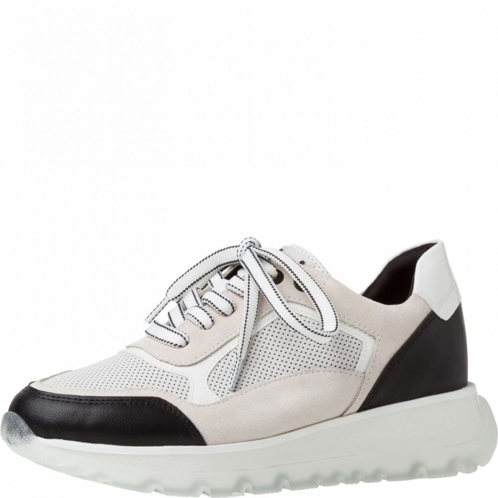 Marco Tozzi Guido Maria Kretschmer Sneaker Schnürer Plateau weiß 2-2-83702-26 41 | 110 WHITE/BLACK | 
