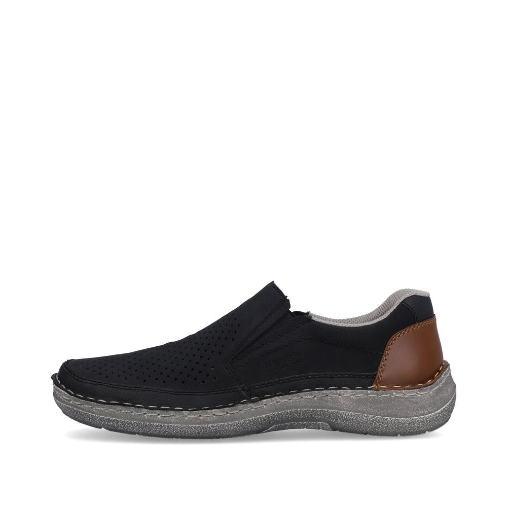 Rieker Antistress Herren Slipper Lochmuster Extraweite- H blau S13 03079-14 